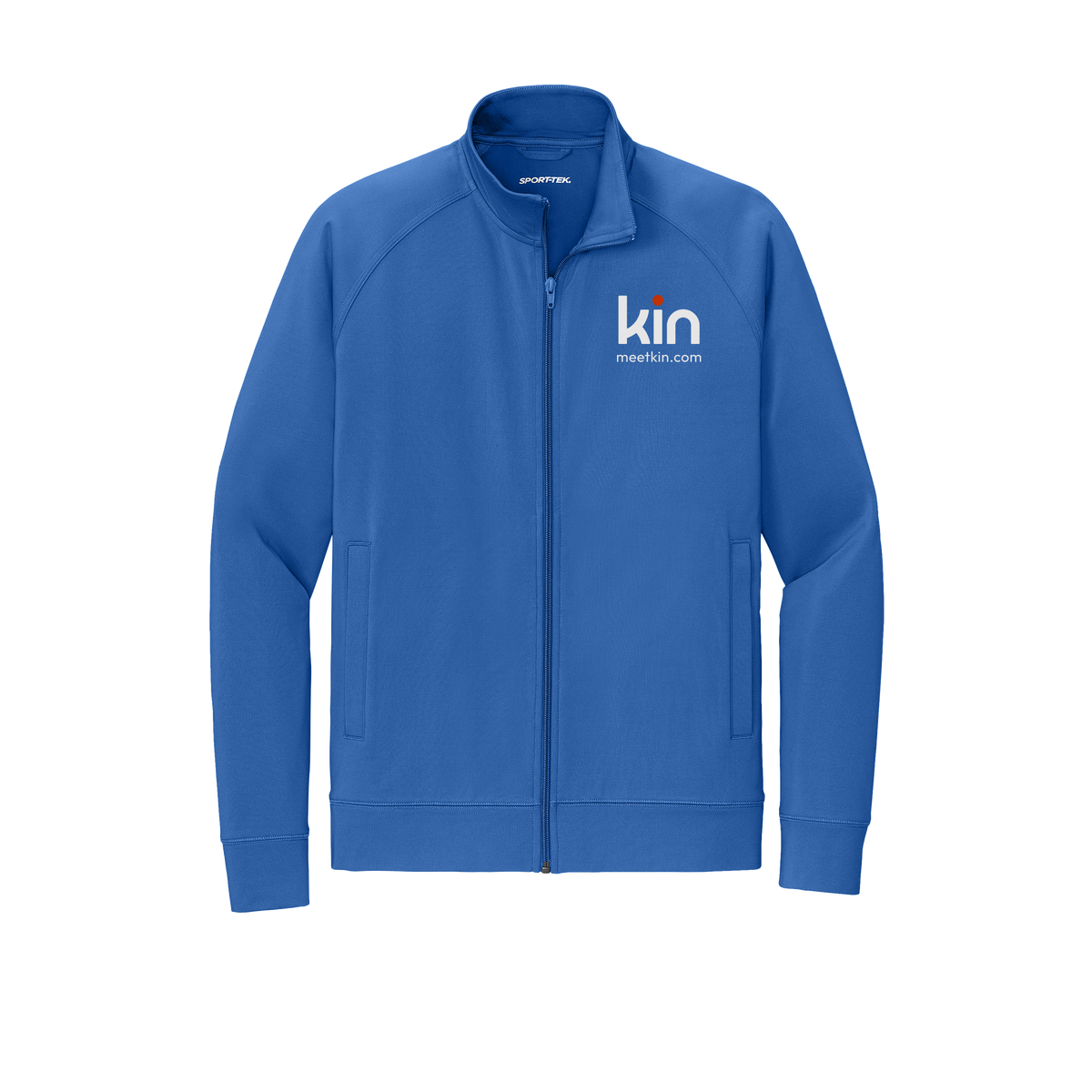 kin-sport-tek-mens-cadet-jacket-embroidery-leftchest-ST857-trueroyal-flat-front