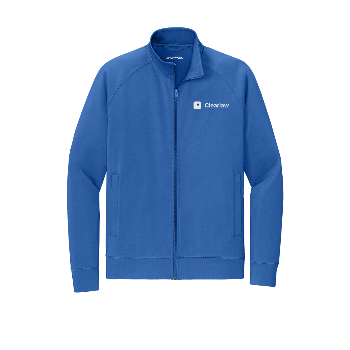 clearlaw-sport-tek-mens-cadet-jacket-embroidery-leftchest-ST857-trueroyal-flat-front