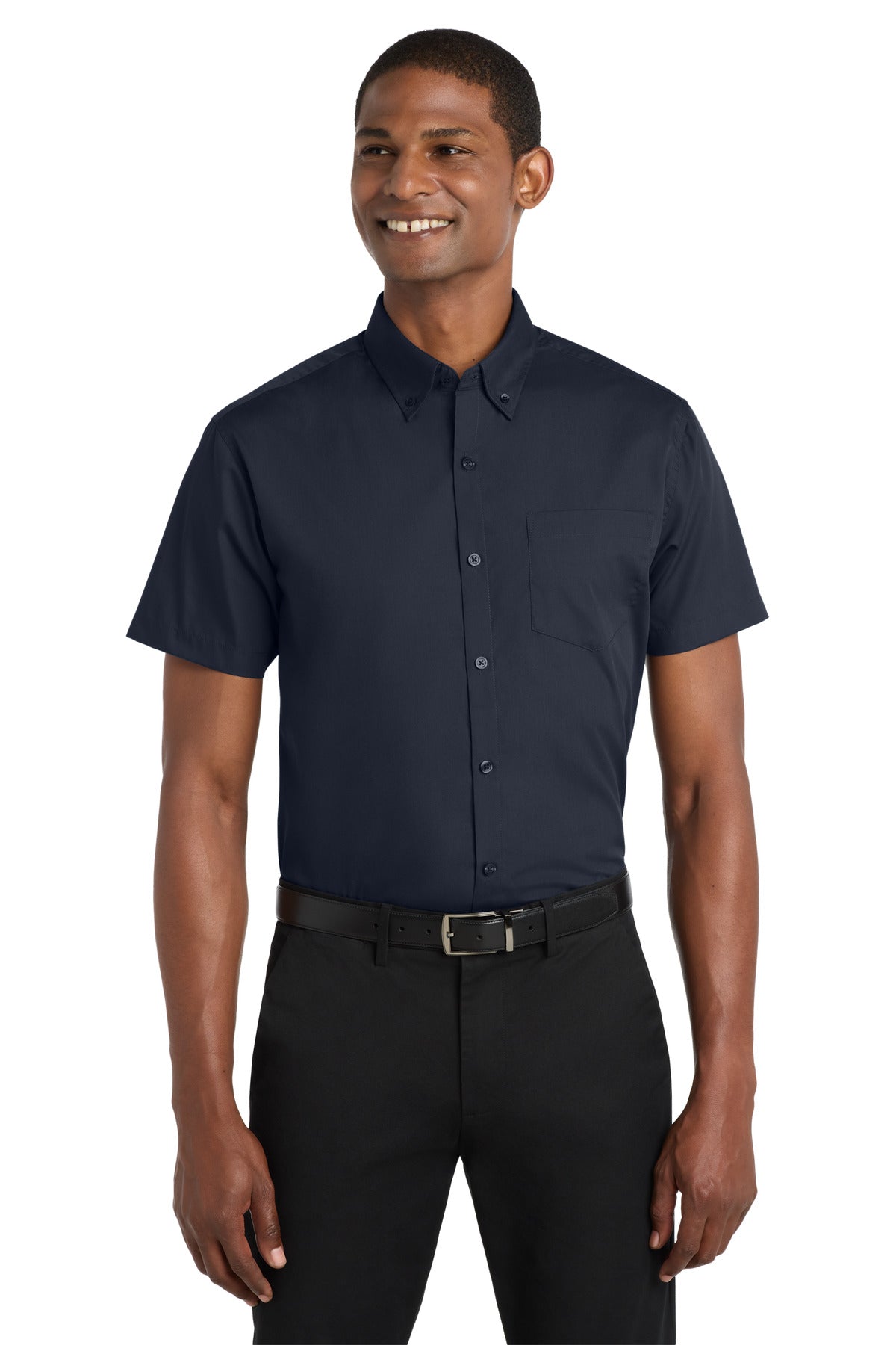 Port Authority® Short Sleeve Carefree Poplin Shirt. W101