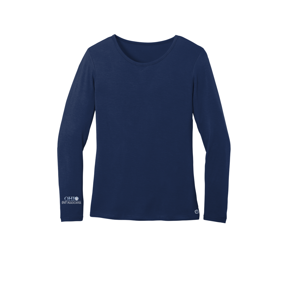 ohioentaudiology-wink-womens-underscrub-dtf-aboverightcuff-WW4029-navy-flat-front