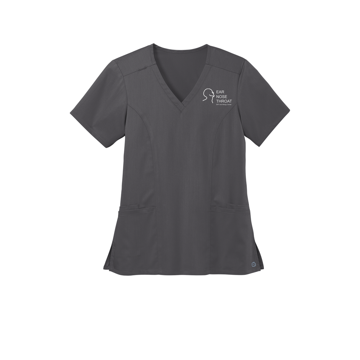 entnwa-wink-womens-premiere-flex-v-neck-embroidery-leftchest-WW4168-pewter-flat-front