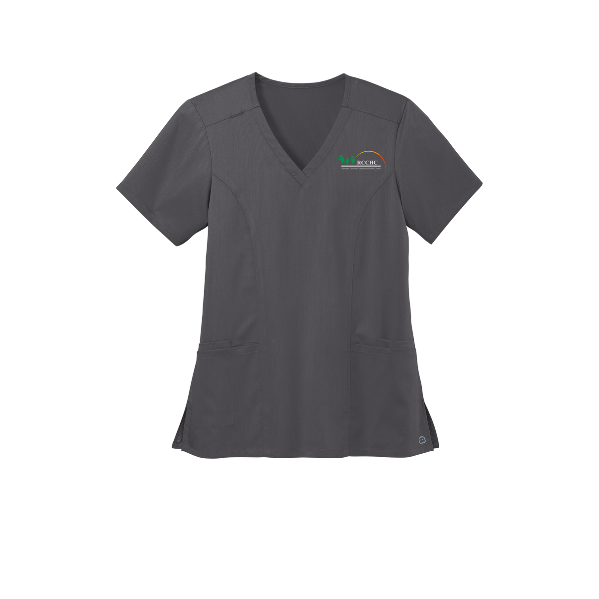 rcchc-wink-womens-premiere-flex-v-neck-embroidery-leftchest-WW4168-pewter-flat-front
