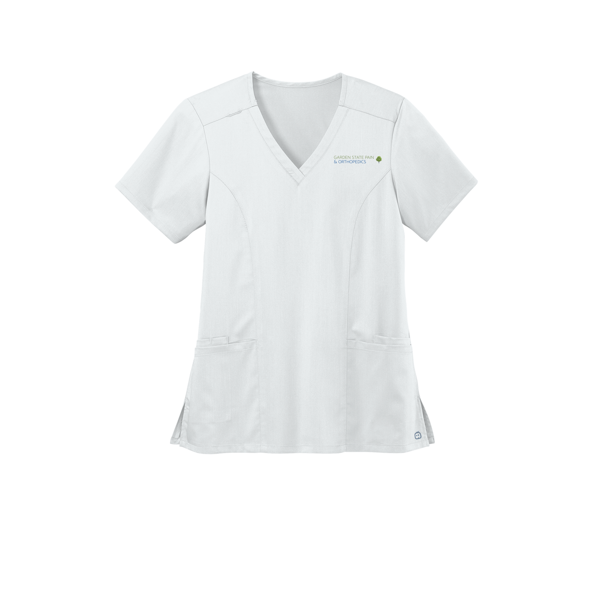 gardenstatepain-wink-womens-premiere-flex-v-neck-embroidery-leftchest-WW4168-white-flat-front