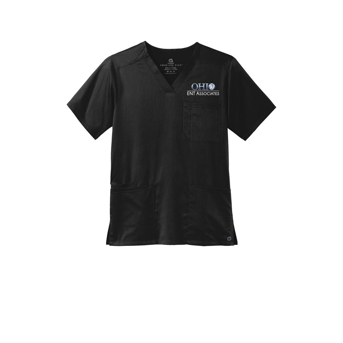 ohioentaudiology-wink-mens-premiere-flex-v-neck-embroidery-leftchest-WW5068-black-flat-front