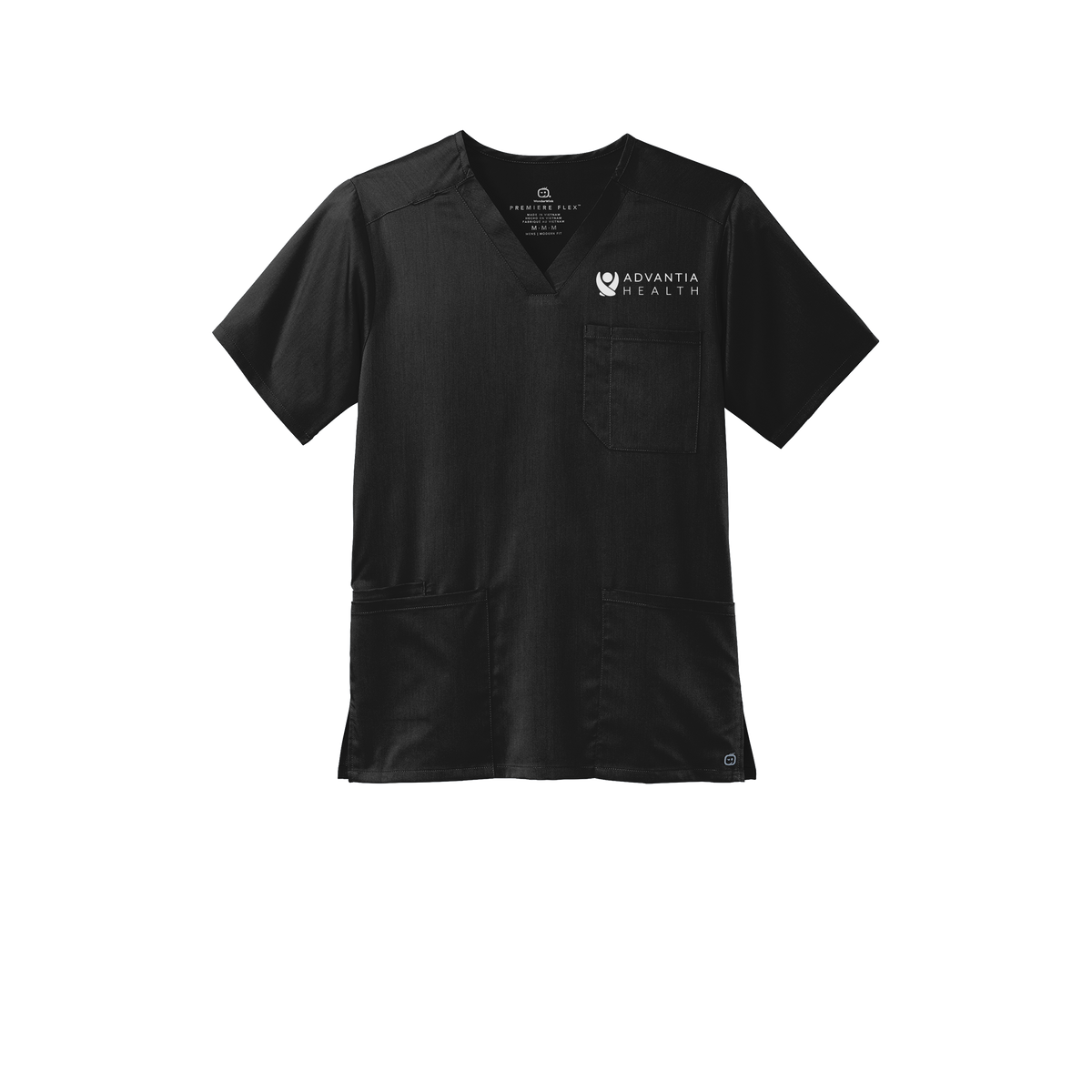advantiahealth-wink-mens-premiere-flex-v-neck-embroidery-leftchest-WW5068-black-flat-front