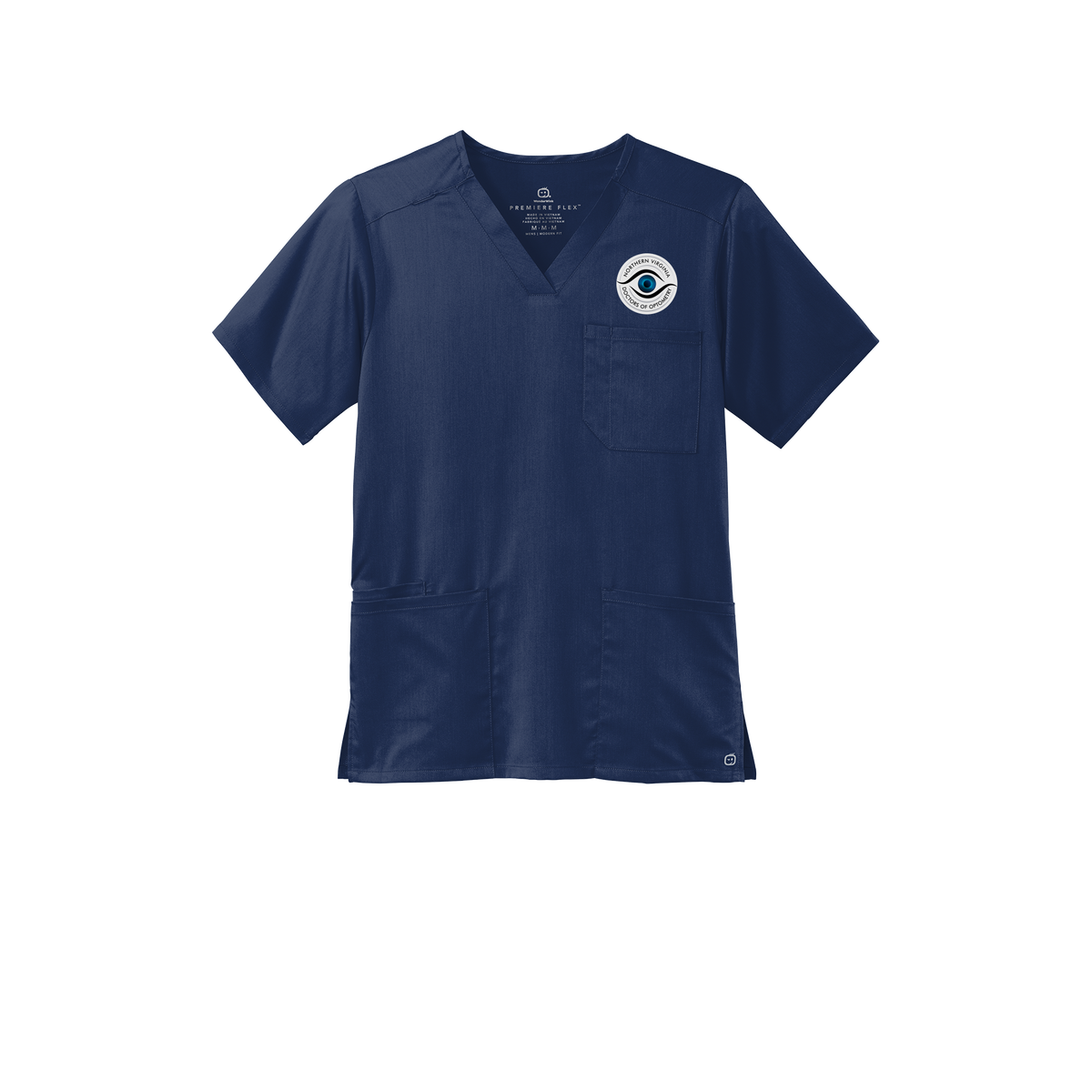 novaeyedocs-wink-mens-premiere-flex-v-neck-embroidery-leftchest-WW5068-navy-flat-front
