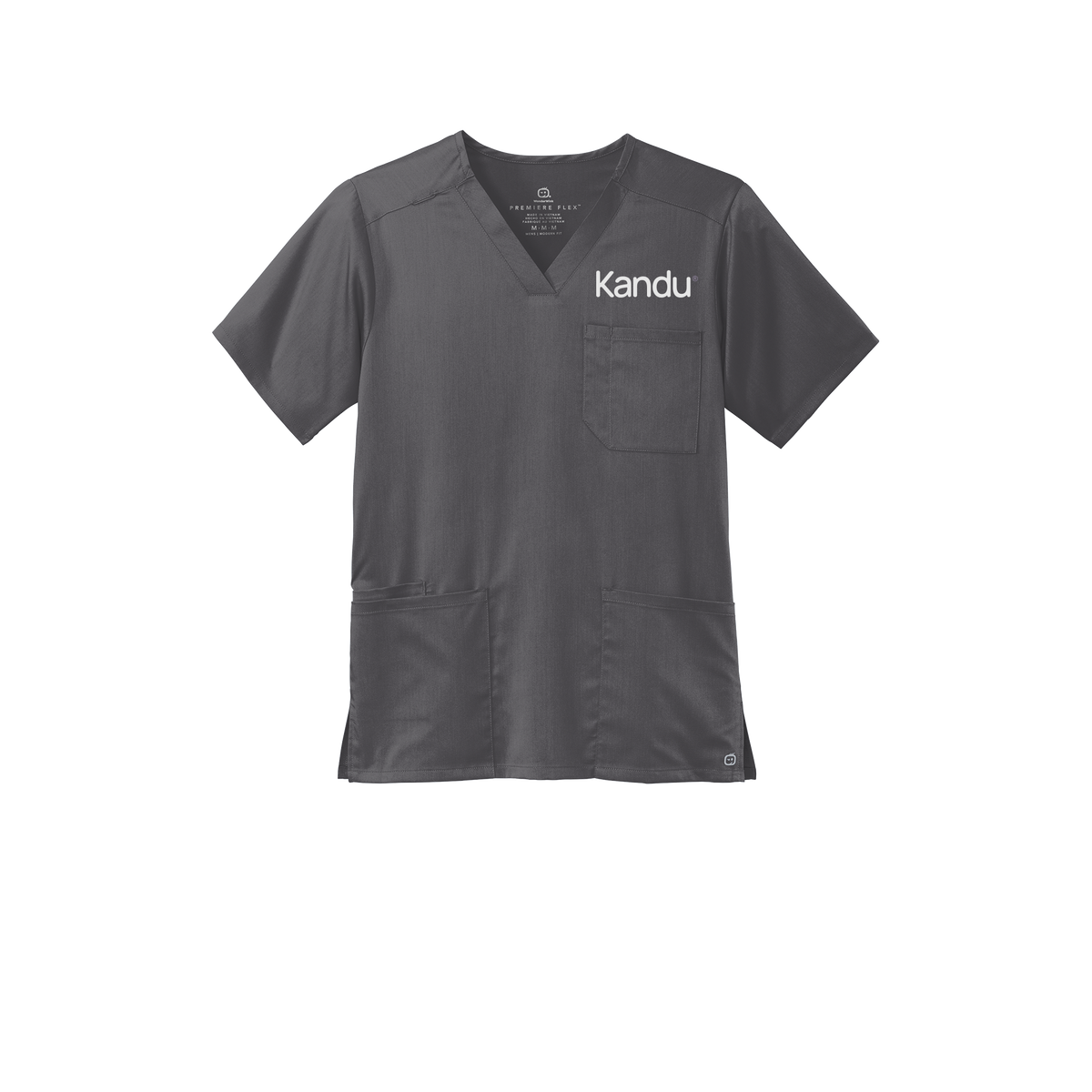 kandu-wink-mens-premiere-flex-v-neck-embroidery-leftchest-WW5068-pewter-flat-front