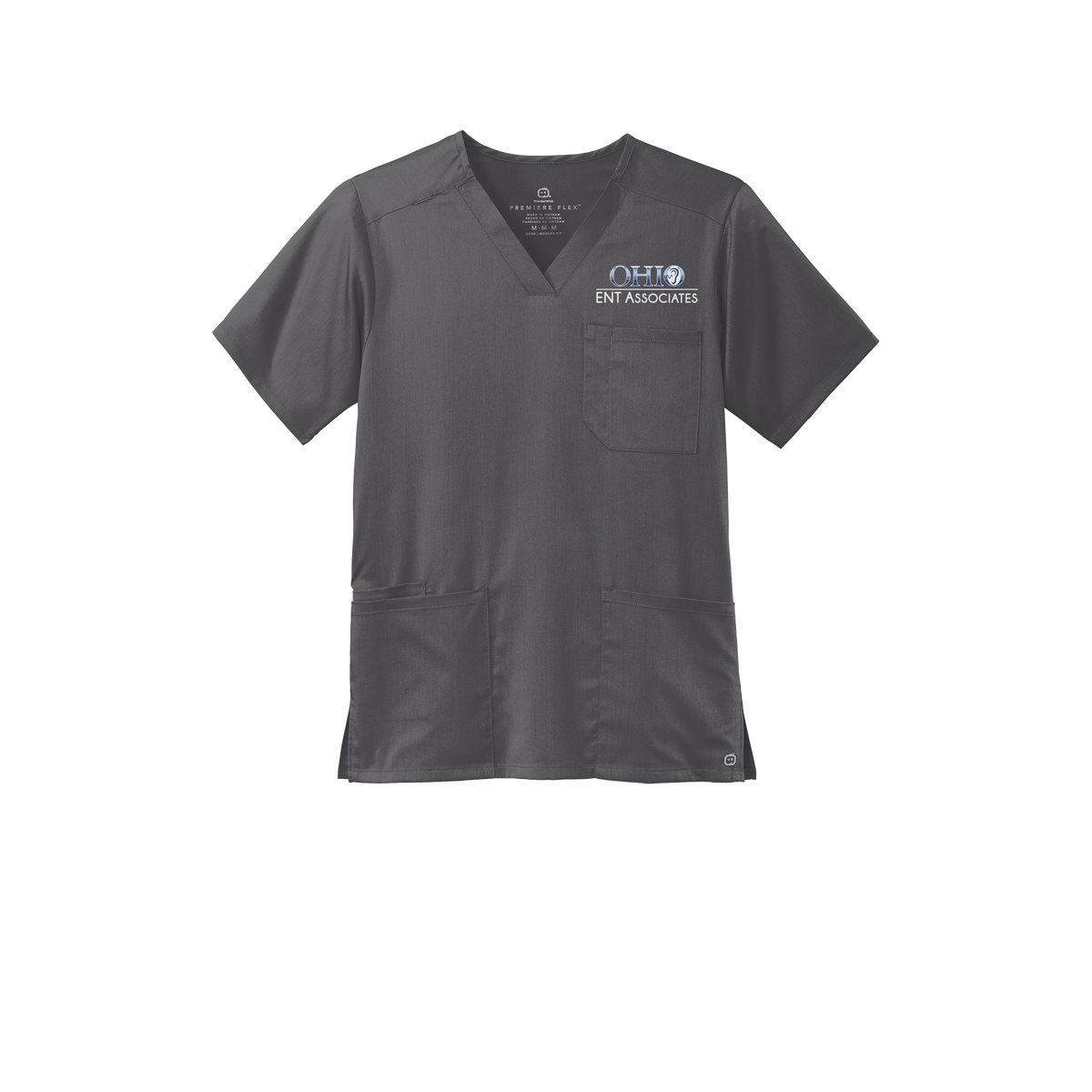 ohioentaudiology-wink-mens-premiere-flex-v-neck-embroidery-leftchest-WW5068-pewter-flat-front