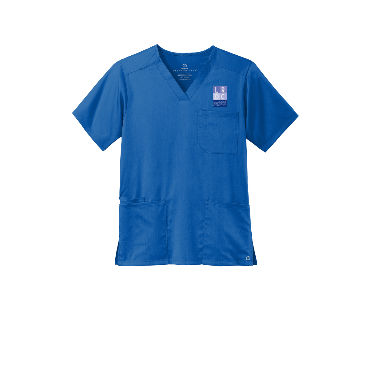 littlerockdermatology-wink-mens-premiere-flex-v-neck-embroidery-leftchest-WW5068-royal-flat-front