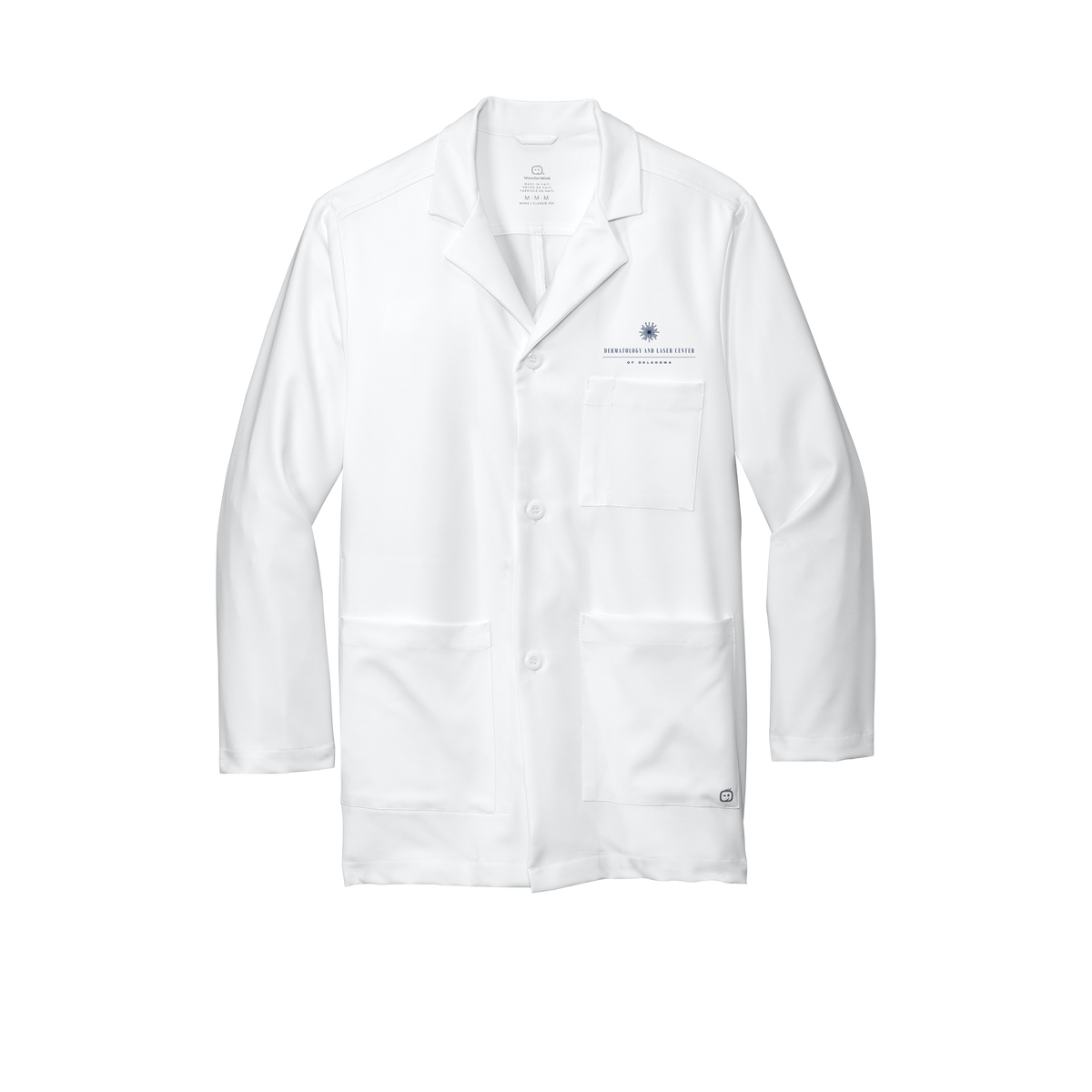 dermatologylaserok-wink-mens-lab-coat-short-embroidery-leftchest-WW5072-white-flat-front