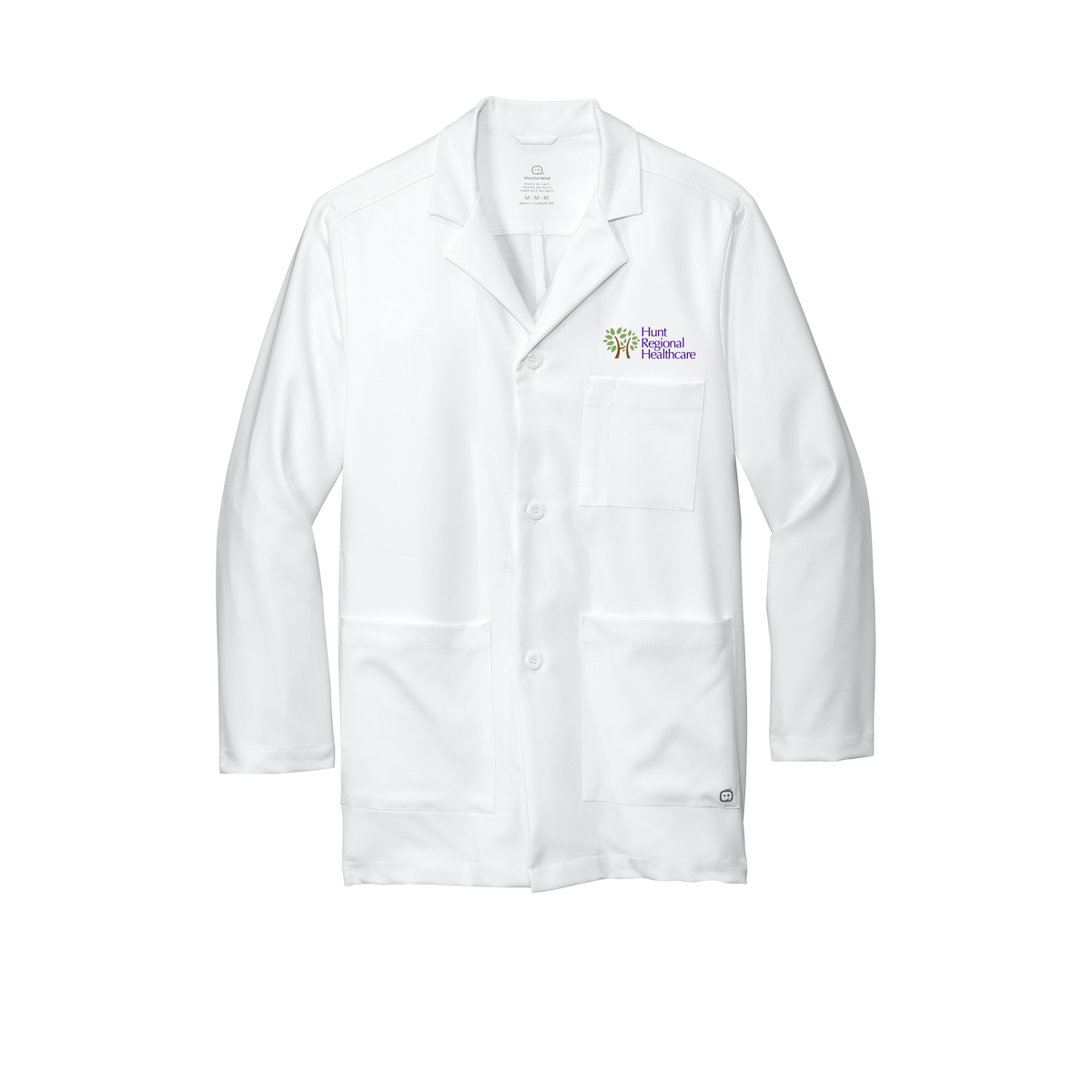 huntregional-wink-mens-lab-coat-short-embroidery-leftchest-WW5072-white-flat-front