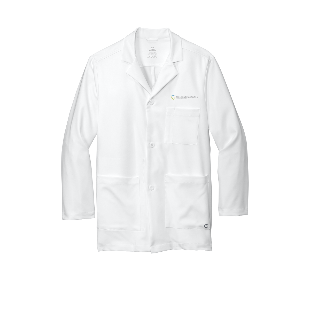 esplanadeseniorcampus-wink-mens-lab-coat-short-embroidery-leftchest-WW5072-white-flat-front