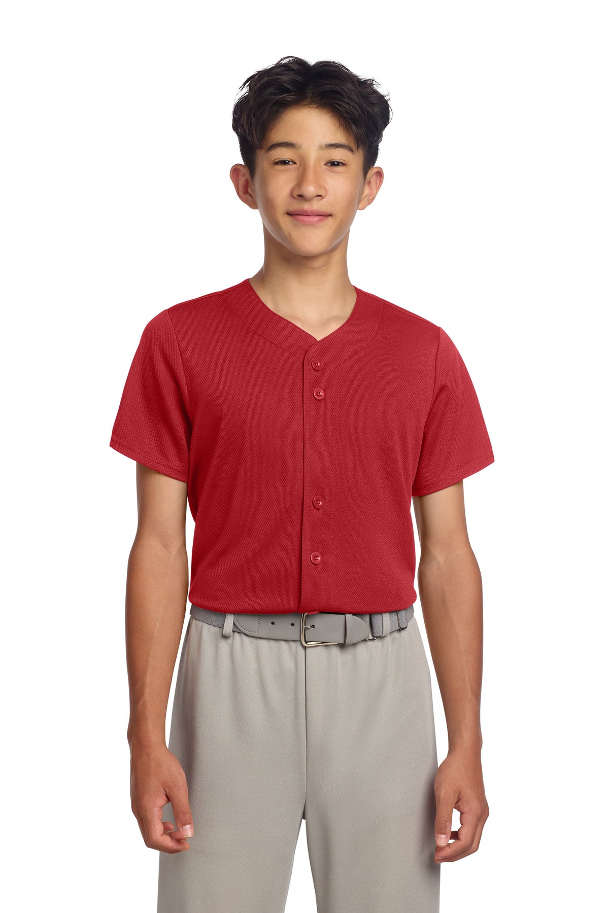 Sport-Tek® Youth PosiCharge® Tough Mesh Full-Button Jersey YST220
