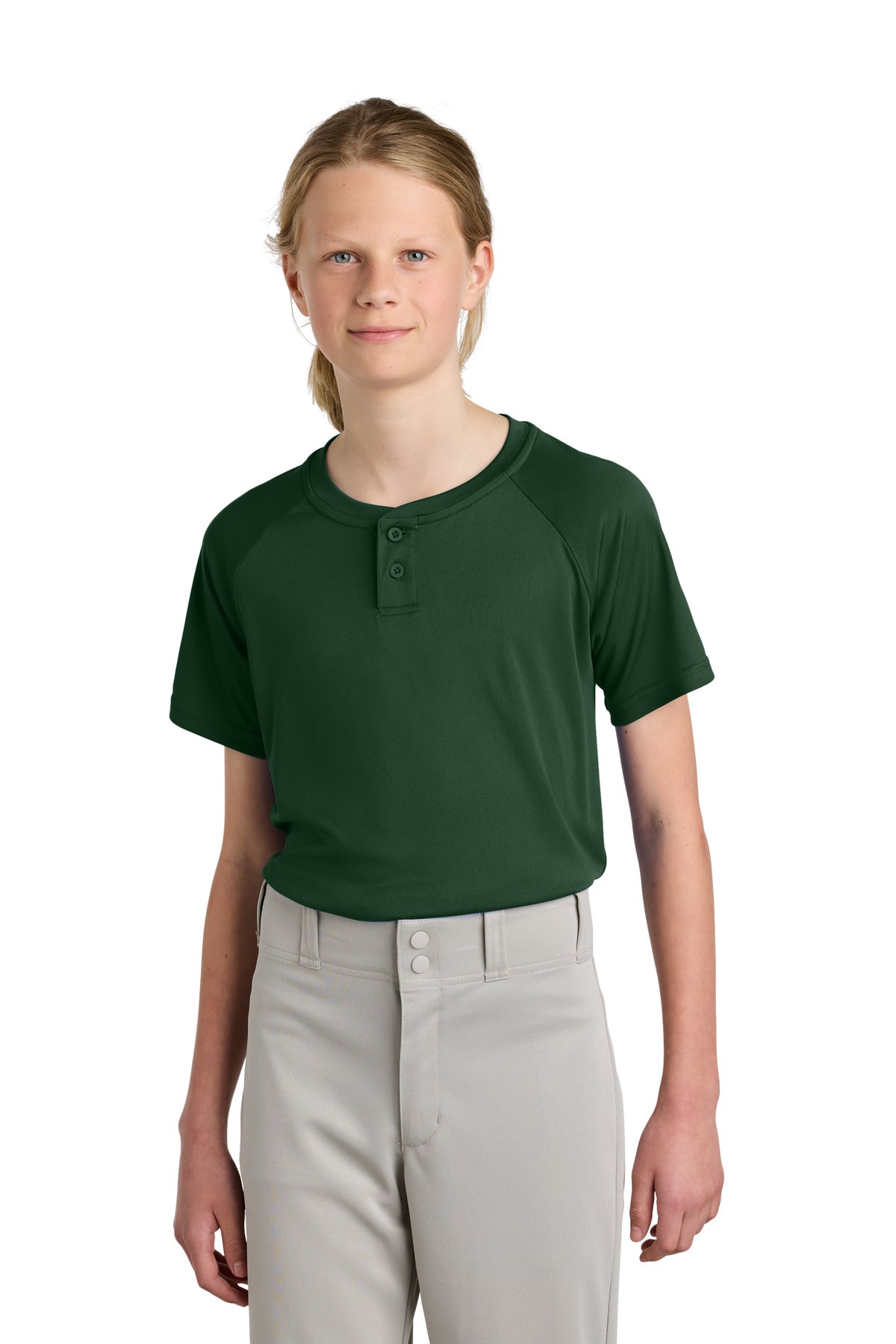 Sport-Tek® Youth PosiCharge® Competitor™ 2-Button Henley YST359