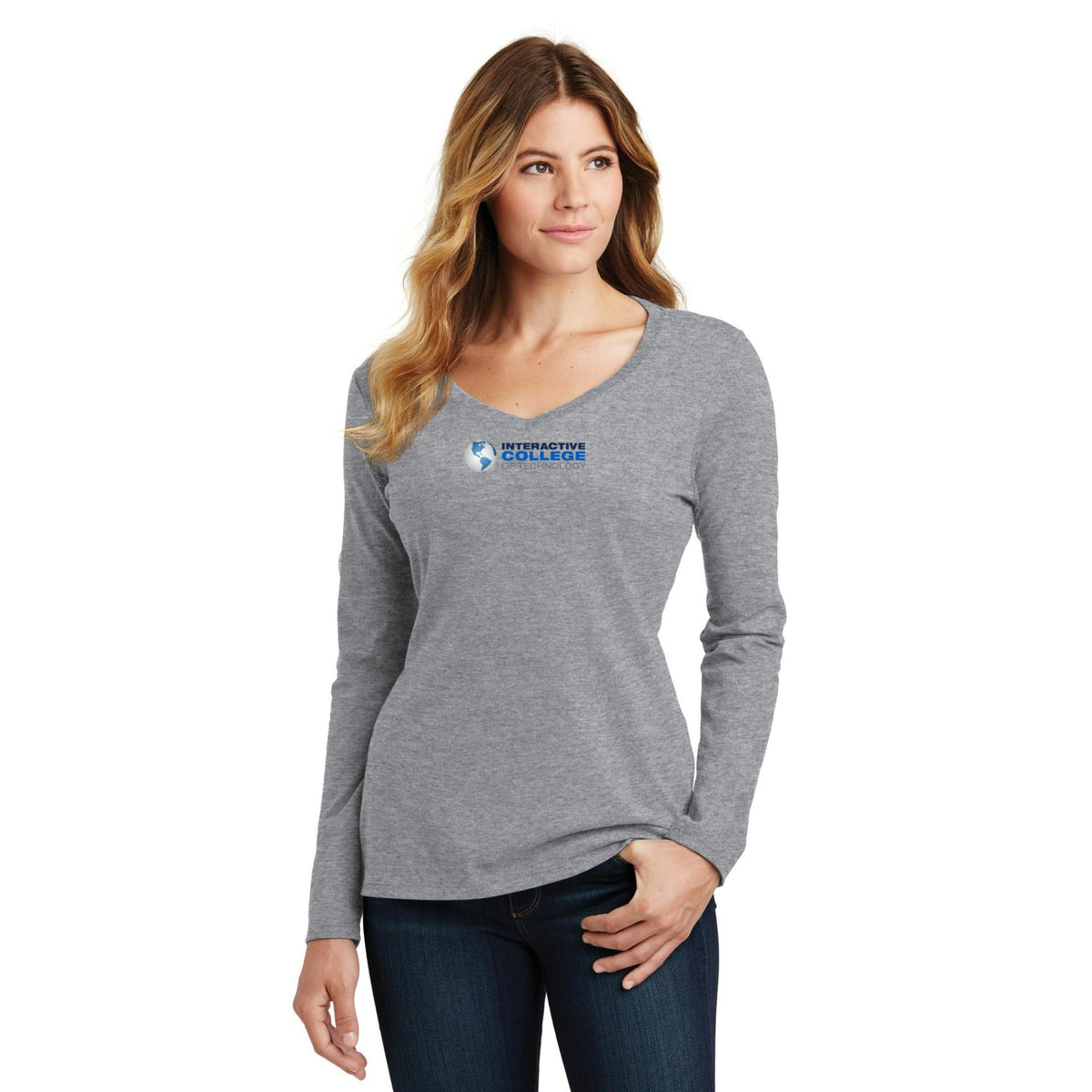 Women's Long Sleeve V-Neck Tee