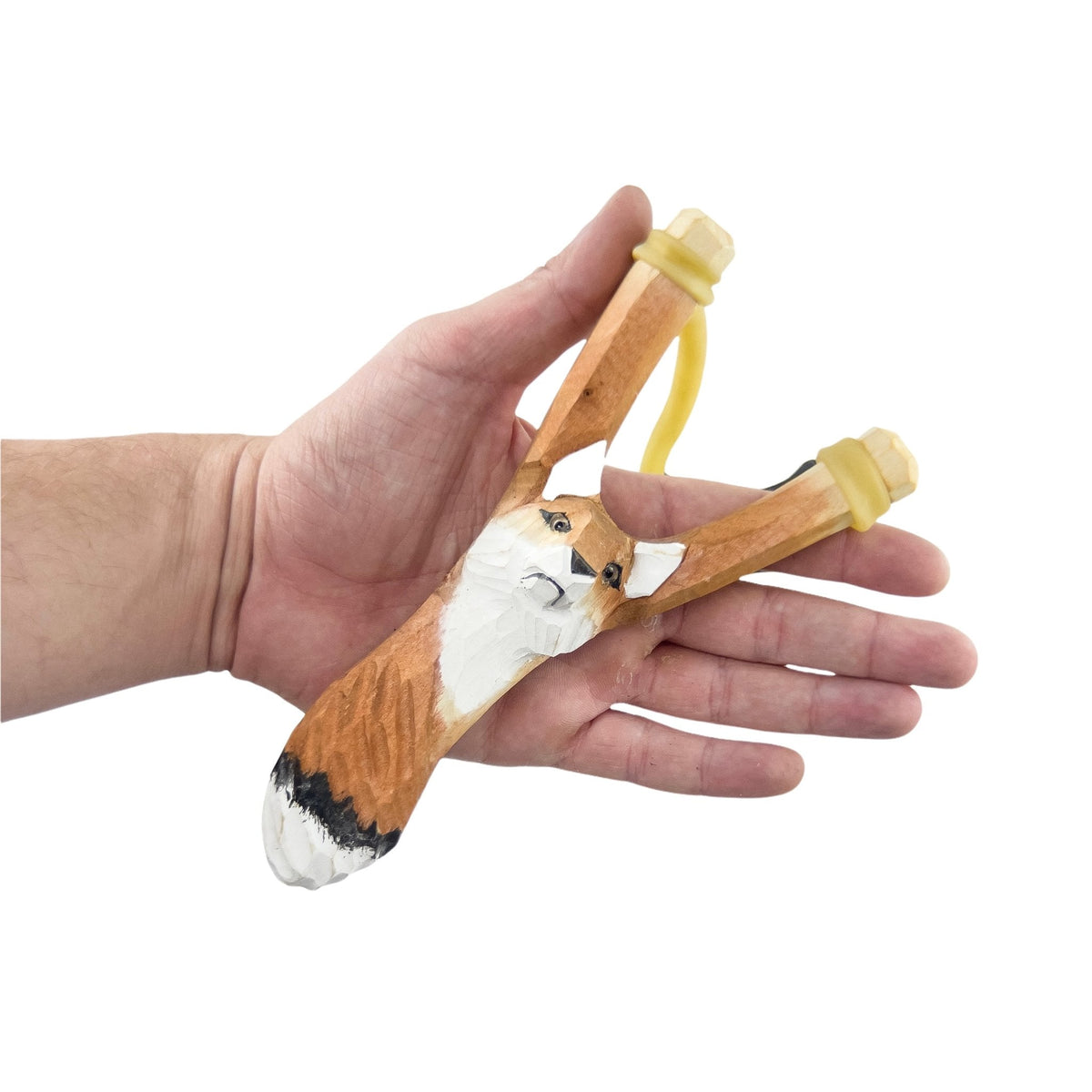 Wooden Fox Slingshot + Felt Ammo by Hella Slingshots