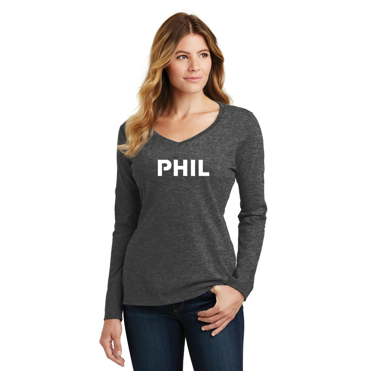 Women's Long Sleeve V-Neck Tee