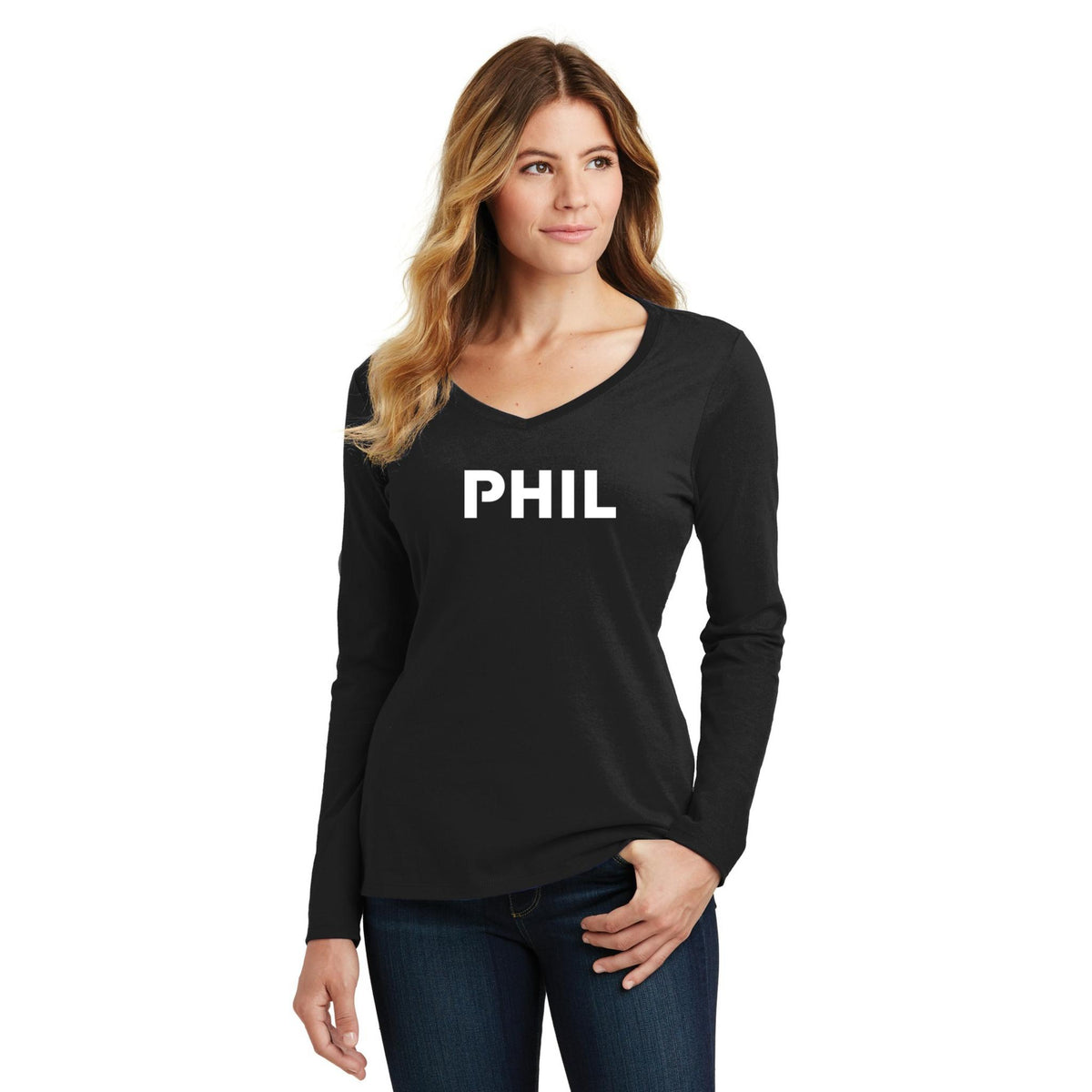 Women's Long Sleeve V-Neck Tee