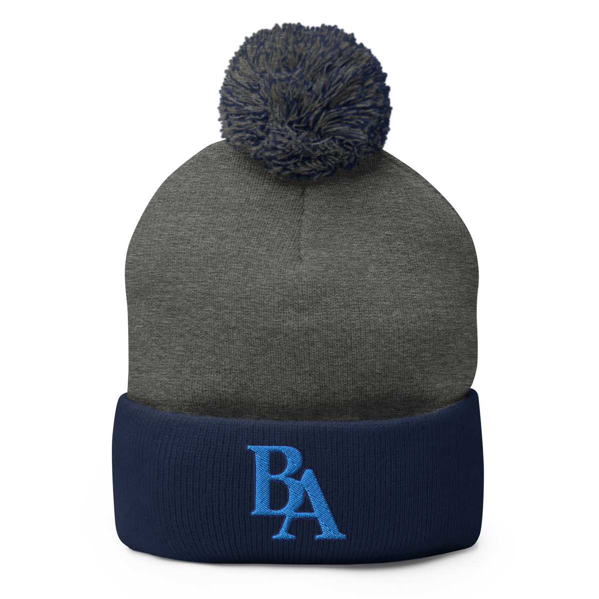Embroidered Pom-Pom Beanie